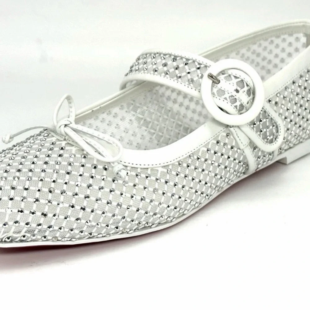 Christian Louboutin MAMASTRAPITINA Strass Crystal Mesh Ballerina Flat Shoes
9.5 - Picture 8 of 16